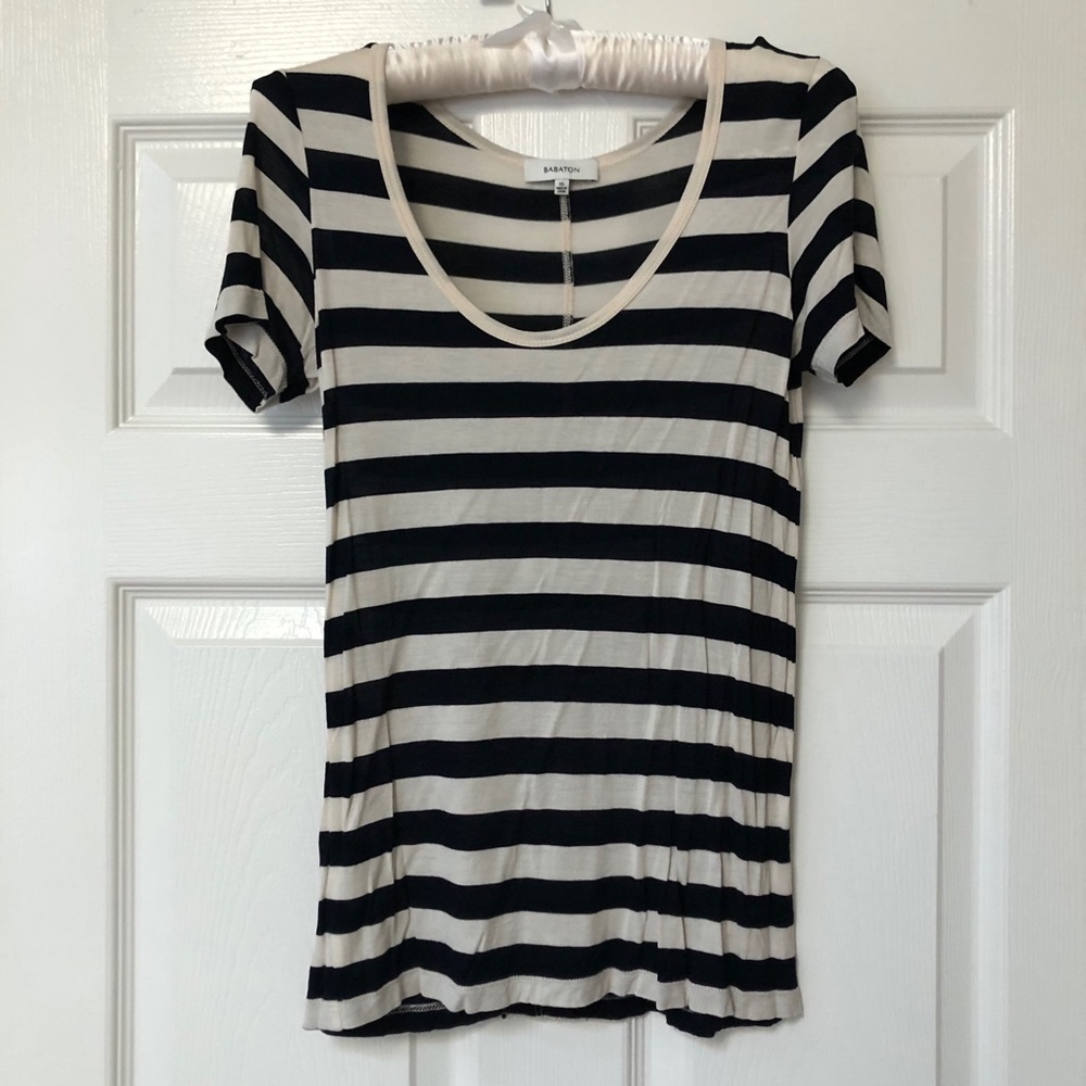 Aritzia Babaton Striped Fitted Tee